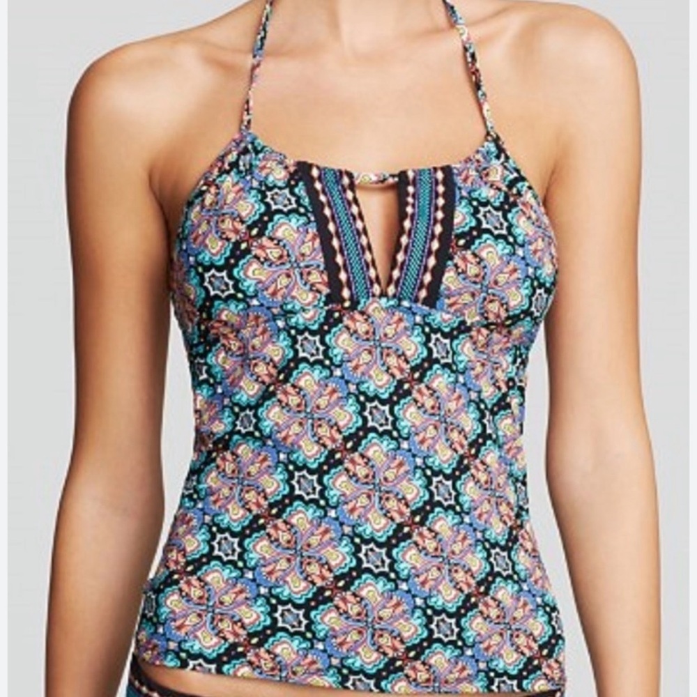 Nanette Lepore Black Multi Floral Halter One-Piece